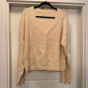 V-Neck Cream Sweater